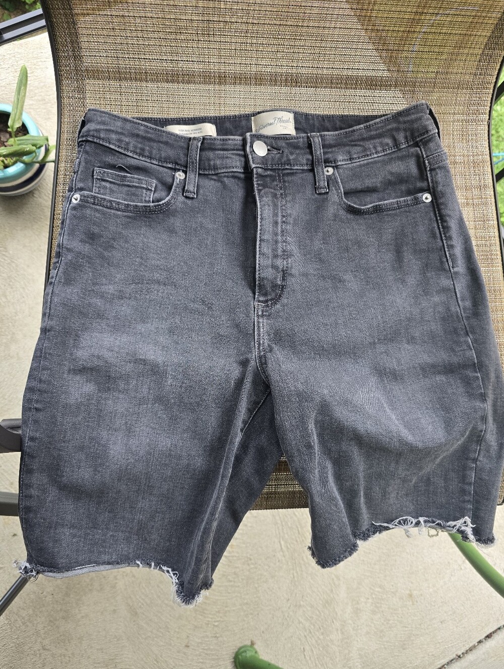 Universal Thread High Rise Bermuda Shorts in Faded Black